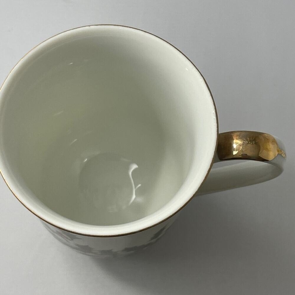 Christmas Footed Mug by RH Macy & Co All the Trimmings Holly Holiday‎ Gold Trim - Picture 4 of 7